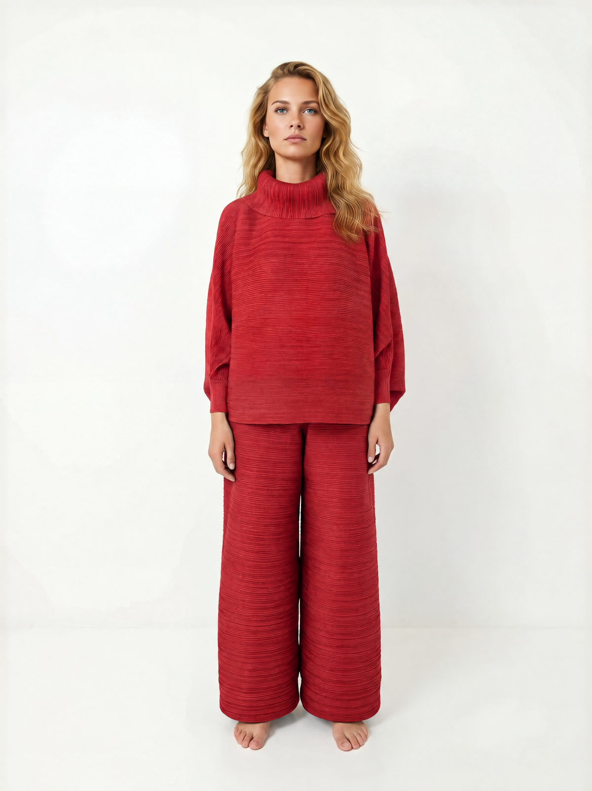 Pantalone palazzo plissettato