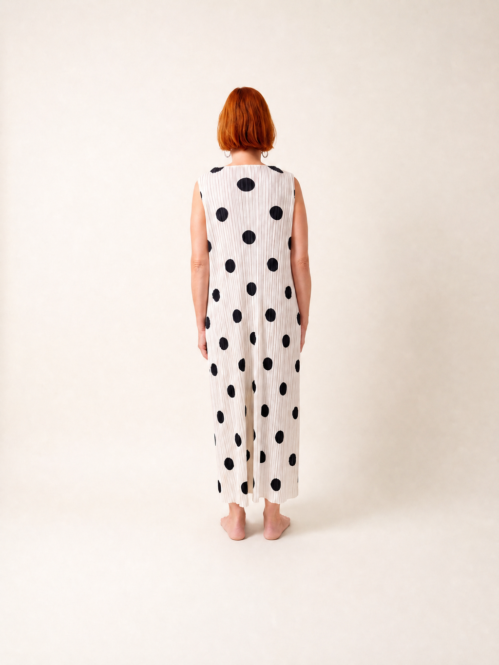 Abito Plissettato a Pois – Elegante Taglie Comode