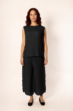 Blusa Plissettata Efetto Geometrico