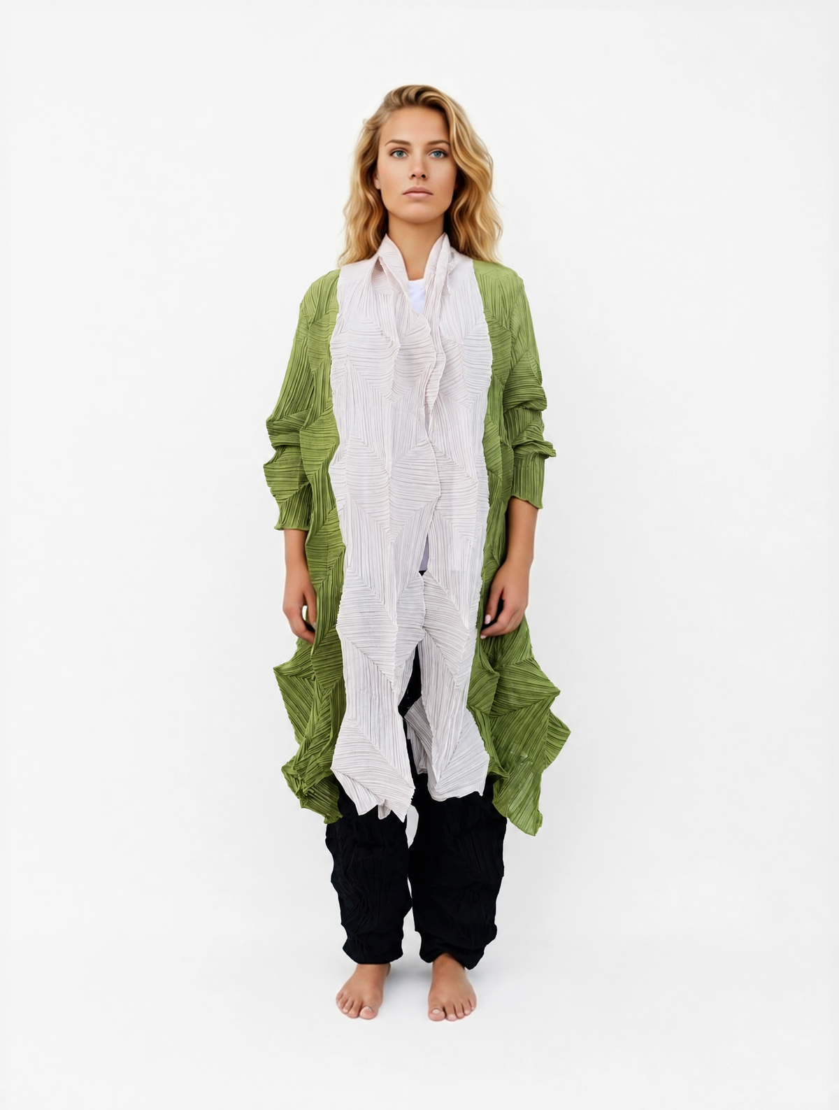 Cardigan plissè oversize