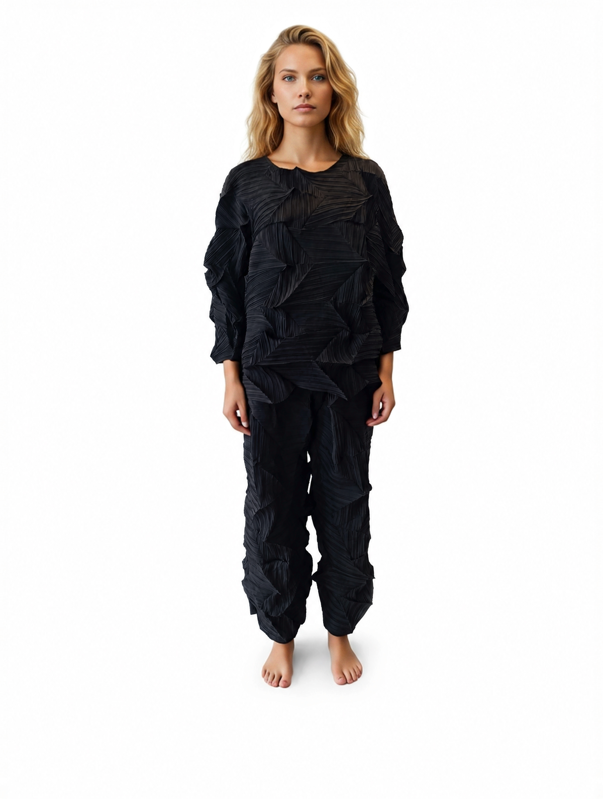 Pantalone Plissé Tridimensionale Oversize