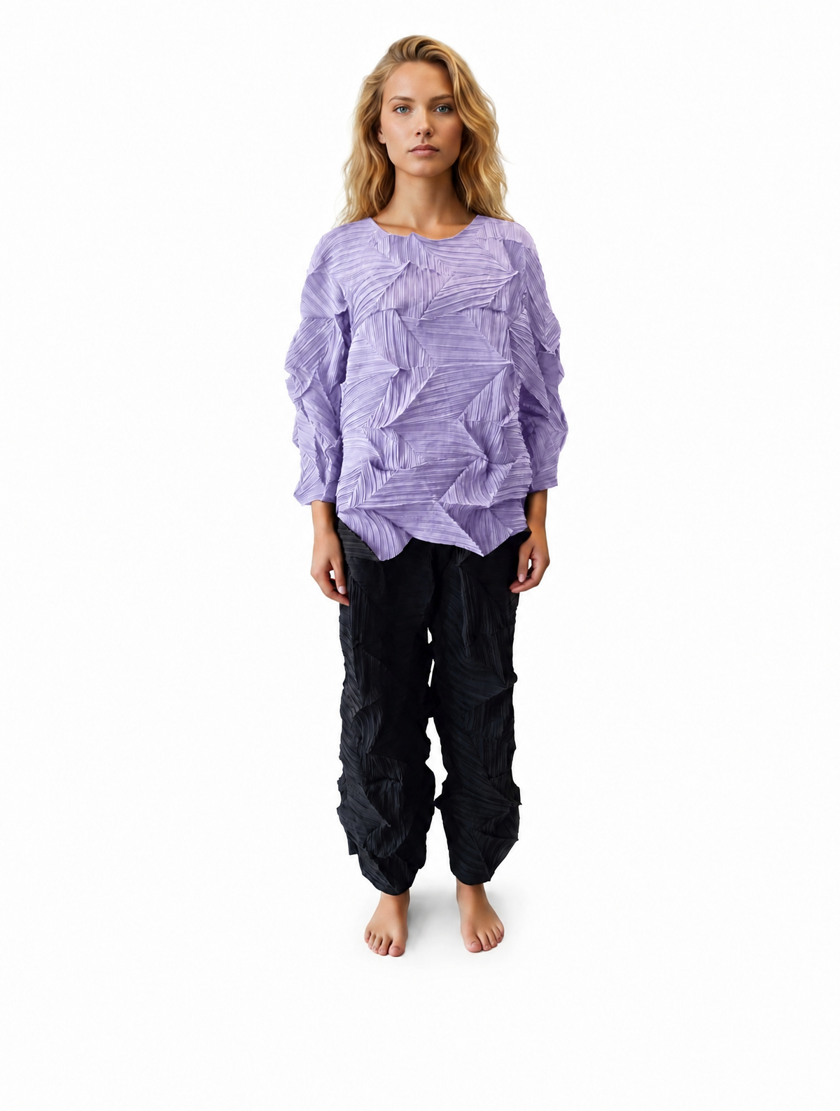 Casacca Plissé Tridimensionale Oversize