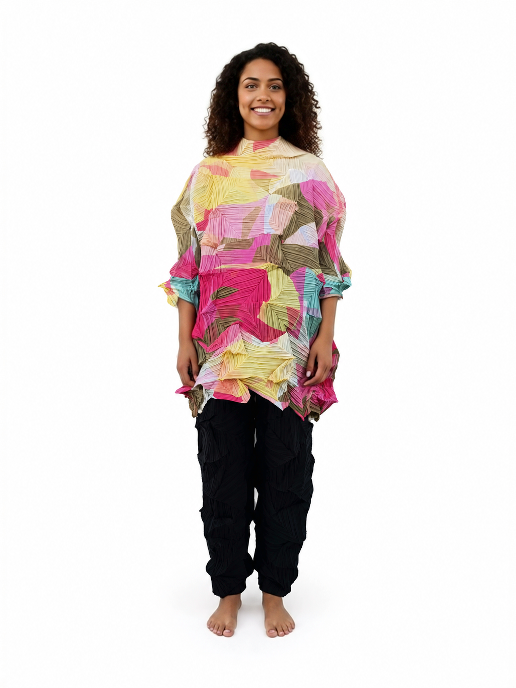 Casacca plissé multicolor oversize