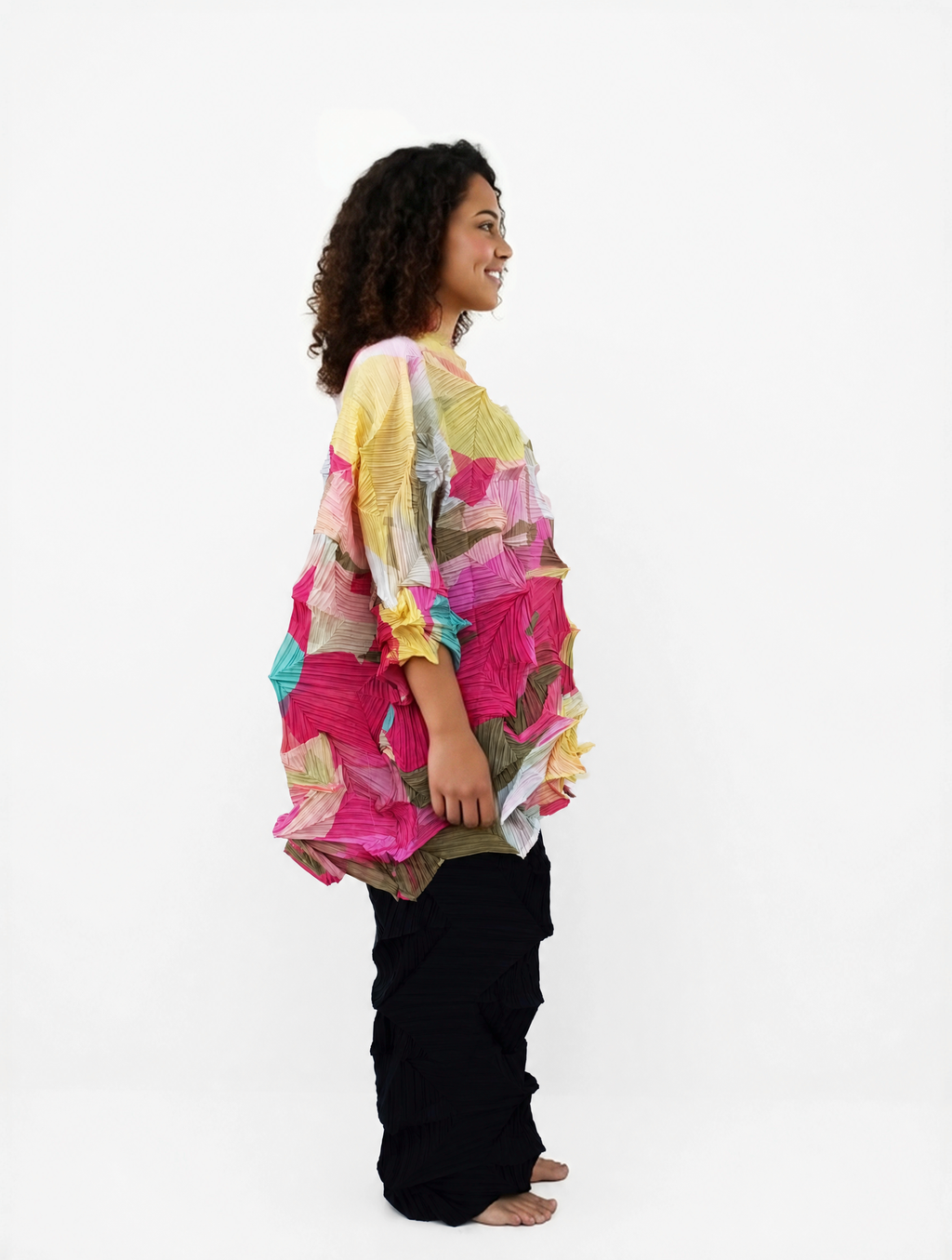 Casacca plissé multicolor oversize