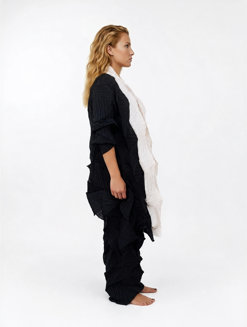 Cardigan plissè oversize