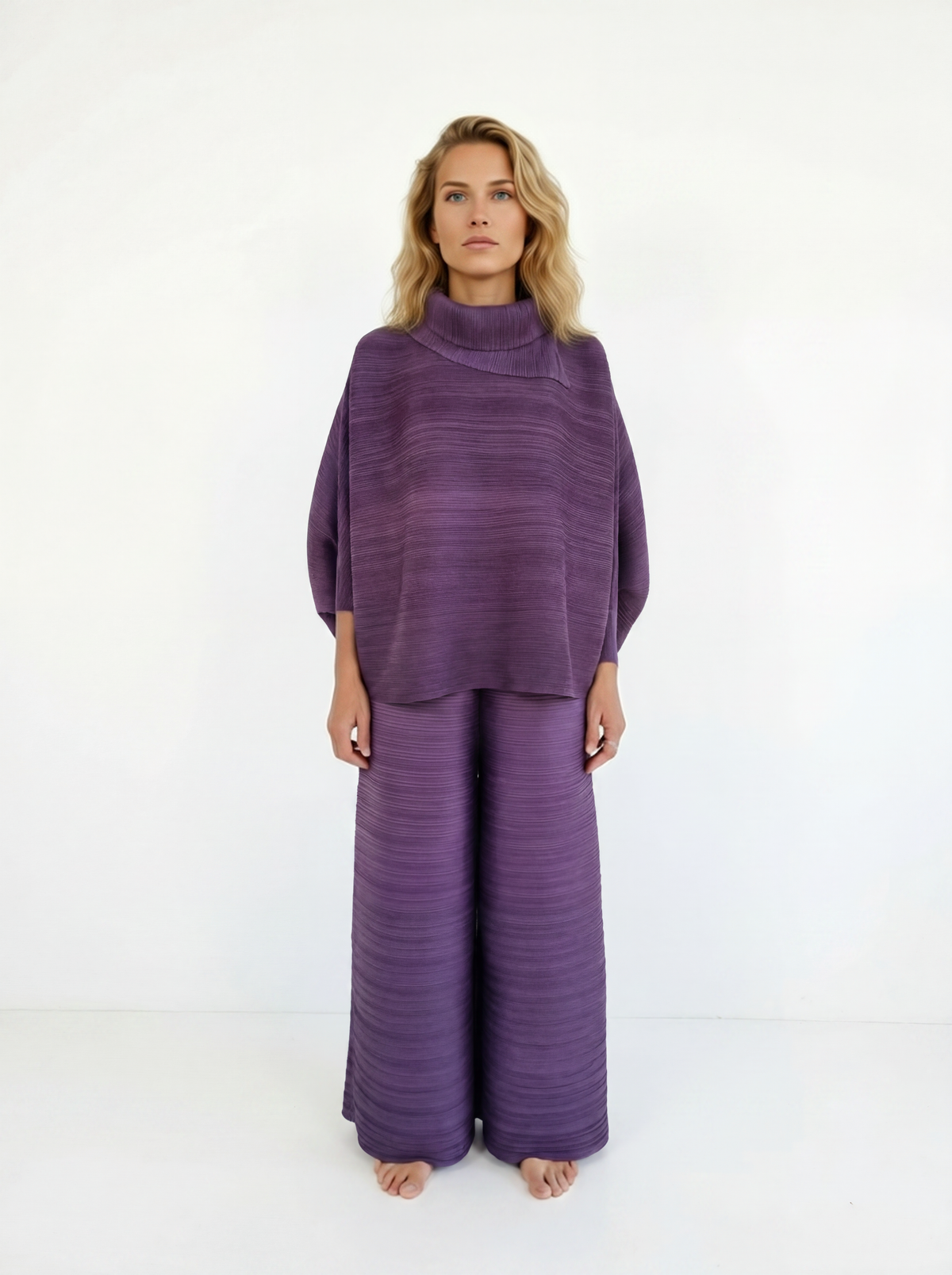 Pantalone palazzo plissettato