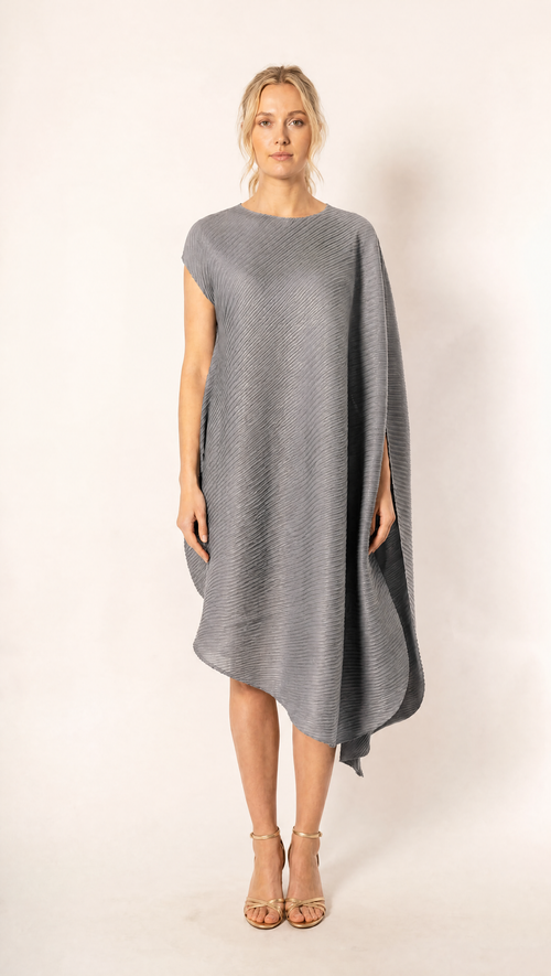 Abito oversize asimmetrico plissè