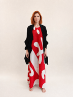 Cardigan Donna Plissé Geometrico Oversize