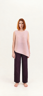Pantalone Plissé Geometrico a Gamba Morbida