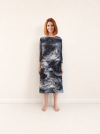 Abito Plissettato Donna Fantasia – Abito Midi Elegante Taglie Comode
