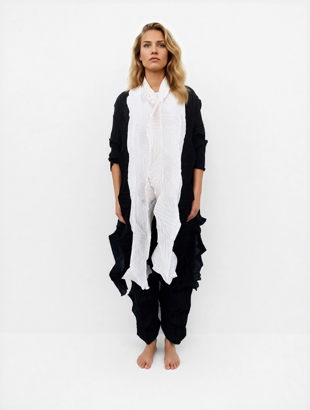 Cardigan plissè oversize