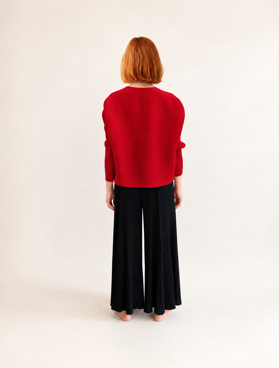 Giacca Plissé con Bottoni Oversize