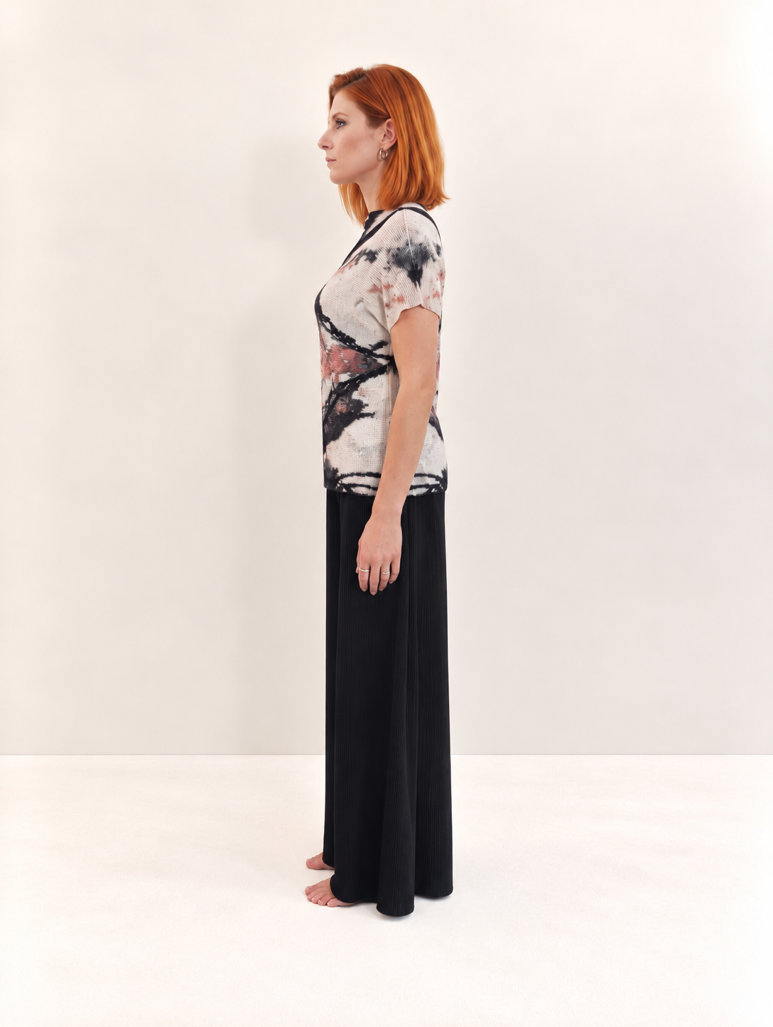 Pantalone Plissé Palazzo con Tasche