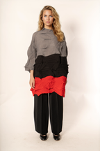Casacca plissettata over tre colori